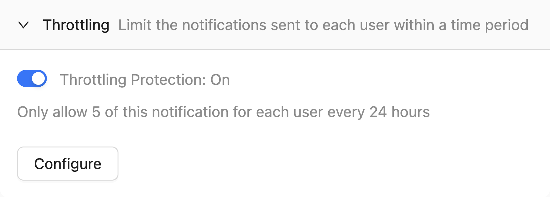 Pingram dashboard showing throttling detection and rate limiting controls
